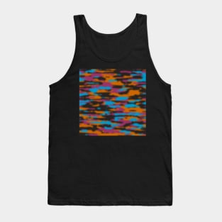 Camouflage Blue Orange Black Tank Top